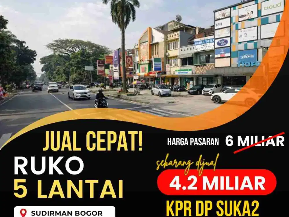 HARGA MIRING! RUKO 5 LANTAI – JL. SUDIRMAN. KOTA BOGOR