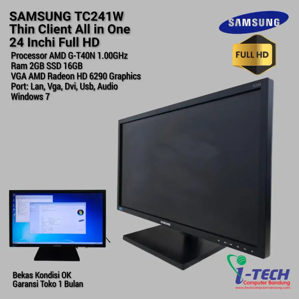 THIN CLIENT ALL IN ONE SAMSUNG TC241W 24INCH FULL HD
