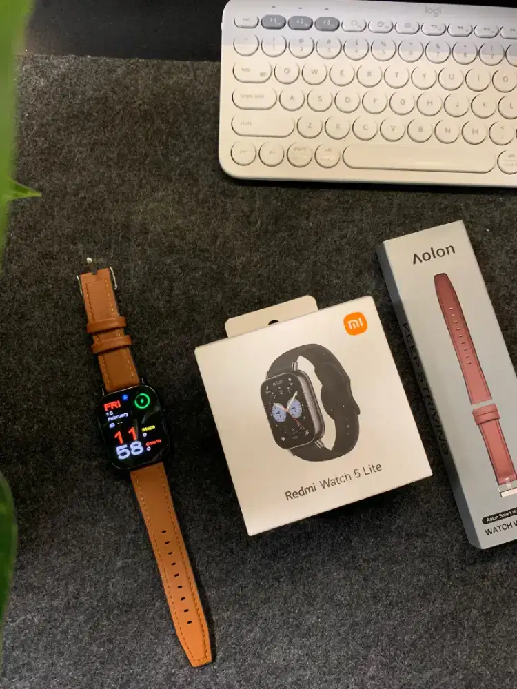 Redmi Watch 5 Lite Amoled Fullset Mulus Plus Bonus Leather Strap