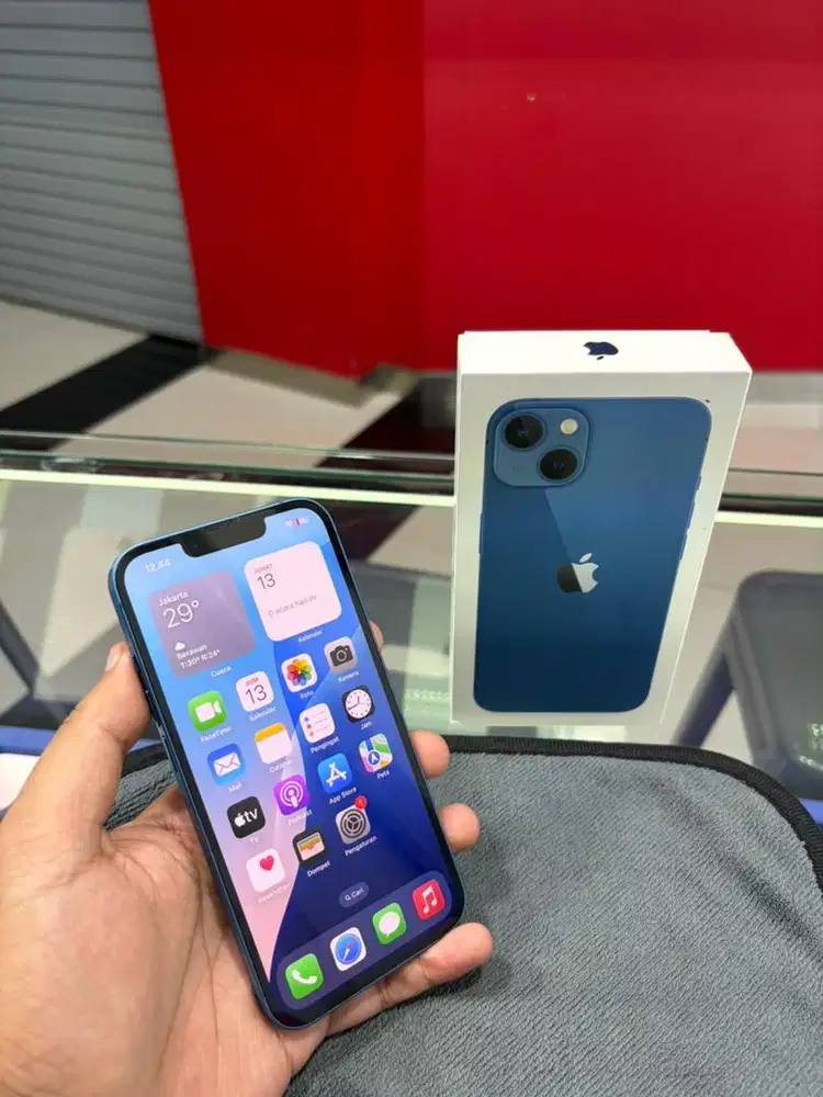 Iphone 13 128gb resmi ibox blue bh 87% original