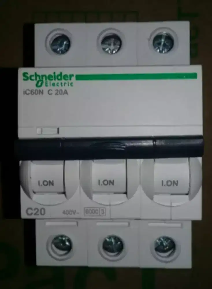 Mcb schneider ic60n 3phase 20a 1pcs baru