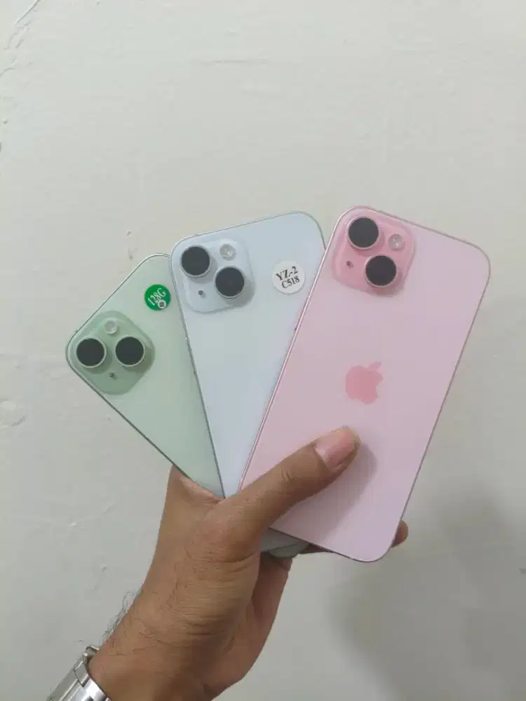 iphone 15 128gb, all op, fullset, mulus, tidak ada minus sama sekali