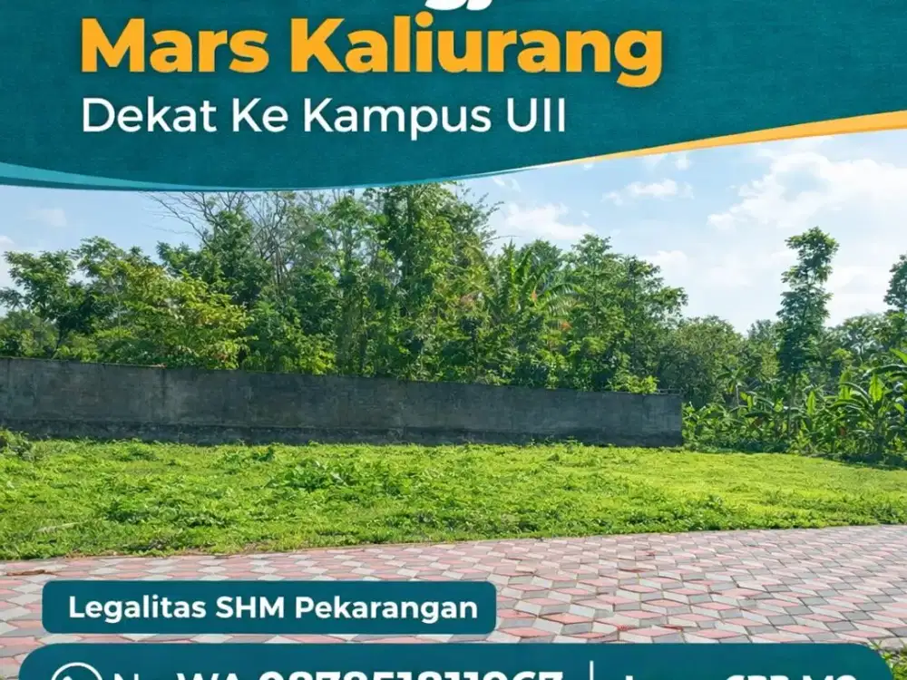 Tanah Jogja Kost Area Kampus UII Kaliurang SHM Pekarangan