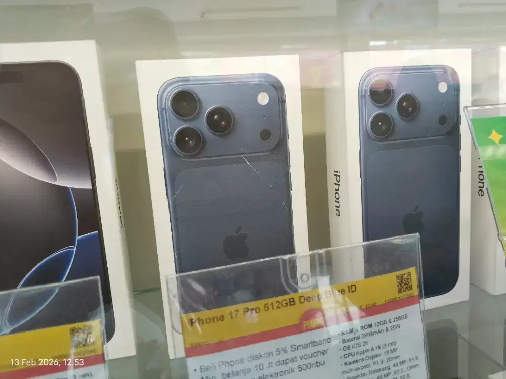 iPhone 17 Pro 256/512 GB. Cicilan tanpa DP, 0% bunga, Cukup KTP