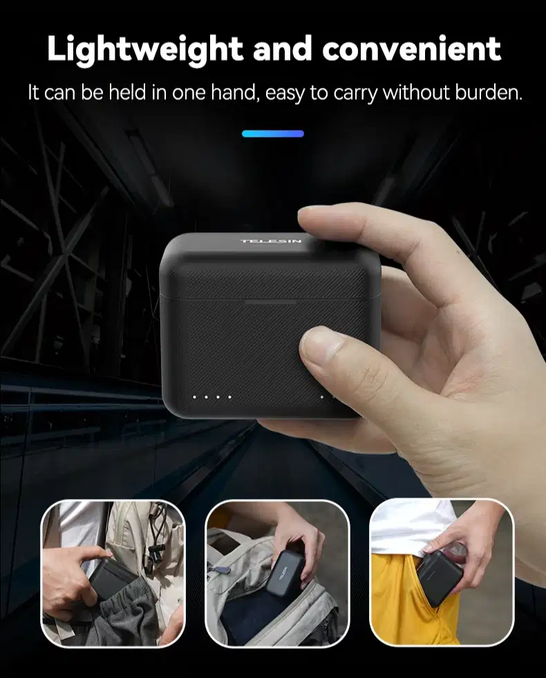 TELESIN Charging Case 2 Slot External Fast Charging for Insta360 X5