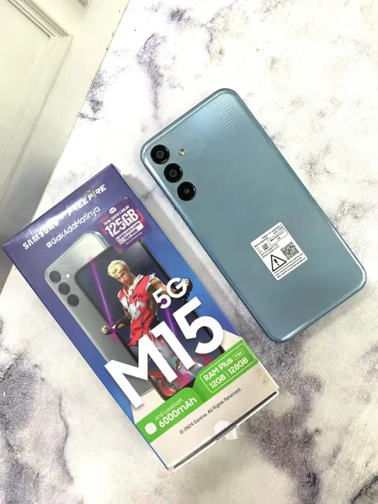 Samsung M15 5G 6/128 hijau tosca sein lengkap