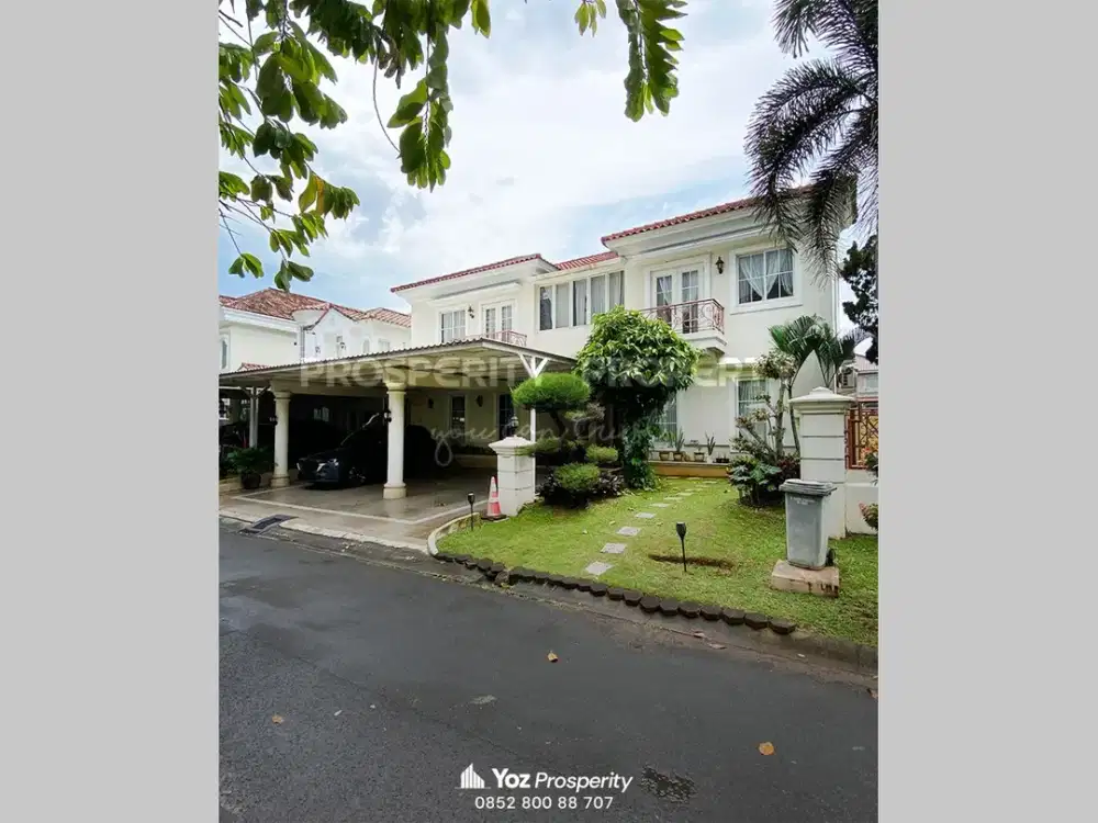 Rumah Posisi Hoek Mewah Terawat di Hook Taman Beverly Golf Perumahan Cluster Elite di Lippo Karawaci Central Tangerang