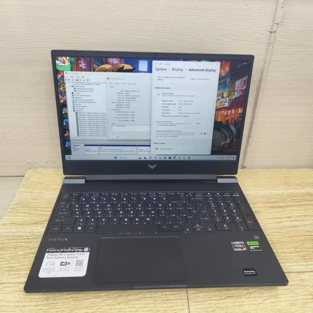 HP Victus Gm 15 Amd Ryzen 5 7535hs Ram 8gb Ssd 512gb Rtx 2050