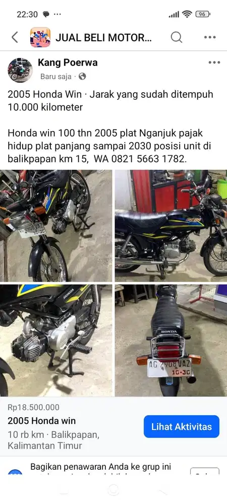 HONDA WIN 100 DIJUAL