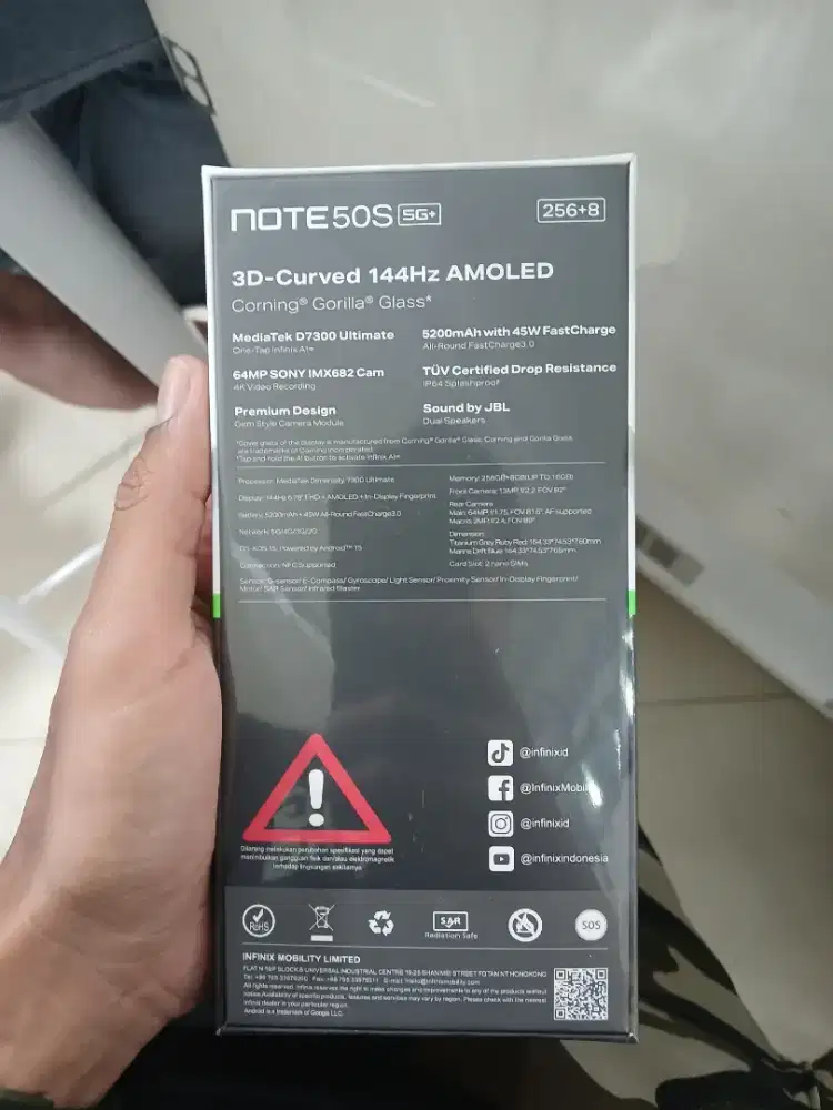 Infinix note 50s 5g+ 8/256 new garansi resmi