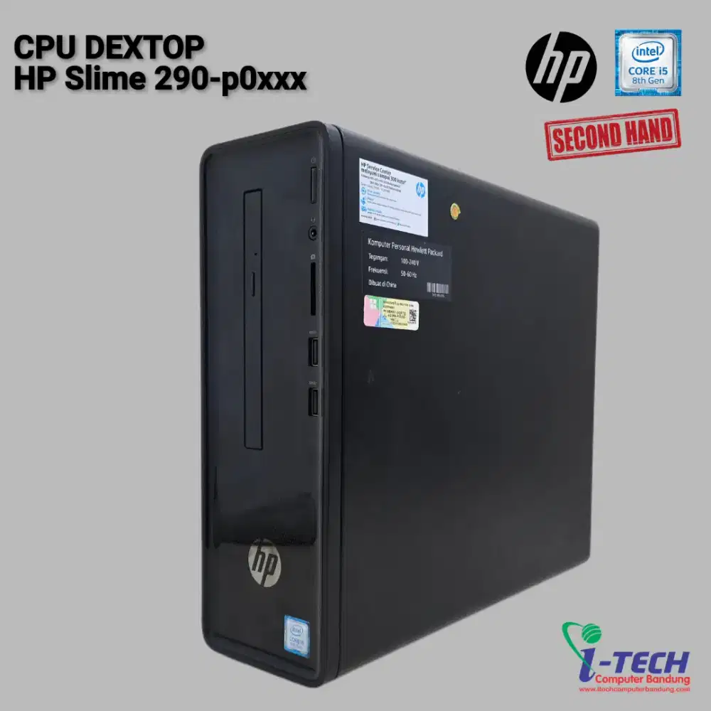 CPU DEXTOP HP SLIME 290-p0xxx INTEL CORE I5 GEN8 RAM 8GB SSD 256GB