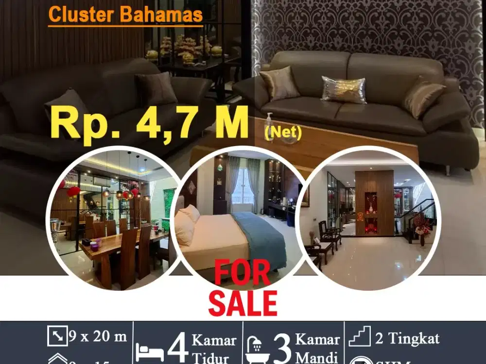 Dijual Rumah Siap Huni Furnish Komplek Citraland Gama City Cluster Grenadines