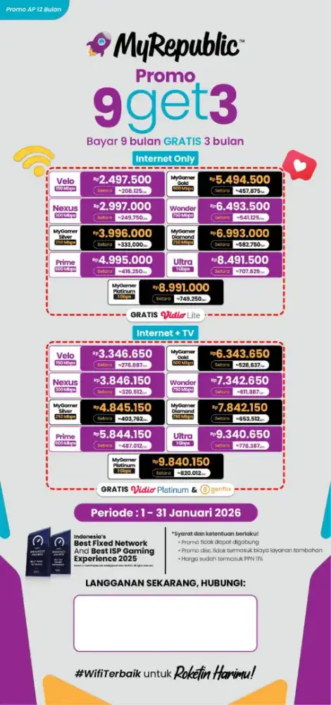 Jasa Pemasangan internet my Republik