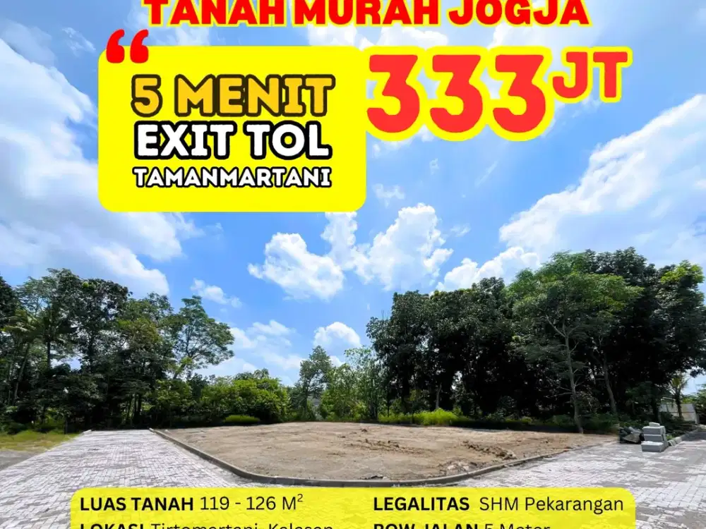 Tanah Siap Bangun Di Kalasan Legalitas SHM Dekat JL.Jogja Solo