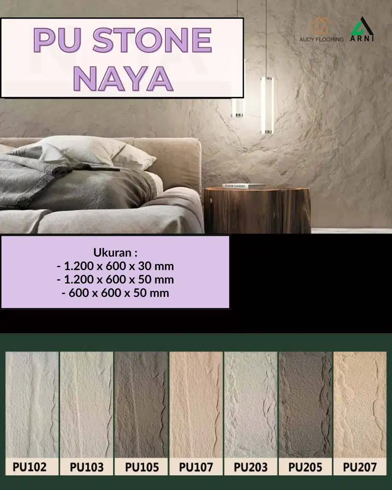 PU Stone NAYA | Panel Stone Dinding batu alam | PU Stone 3D Panel Dind