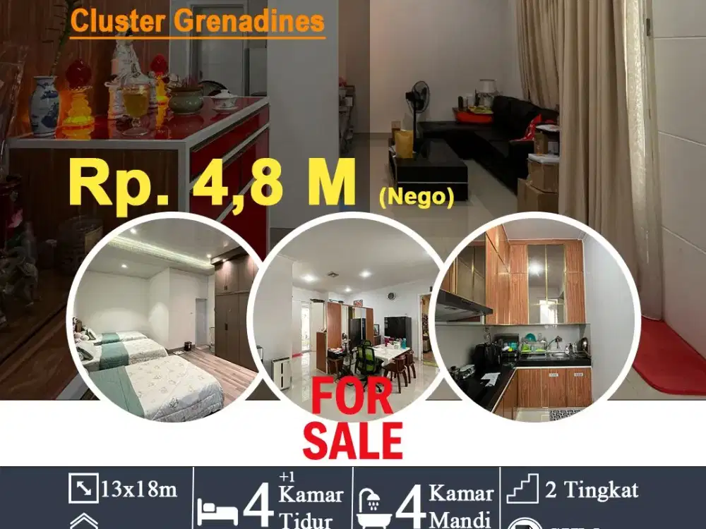 Dijual Rumah Hook Fully Furnish Komplek Citraland Gama City Cluster Grenadines