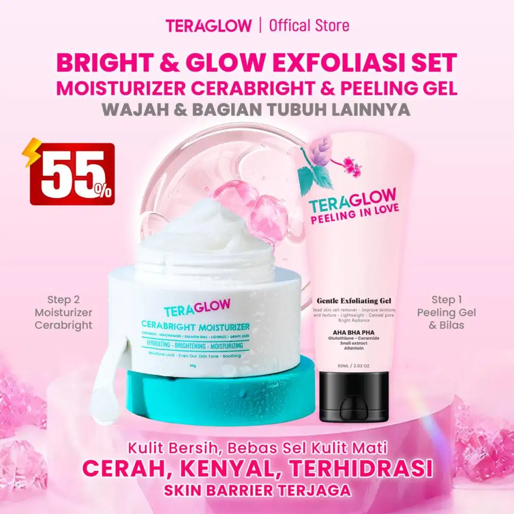 (COMBO HEMAT) Peeling gel gratis moisturizer cerabright teraglow