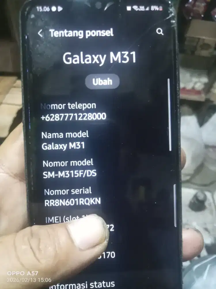 Samsung m31 ram6/128gb