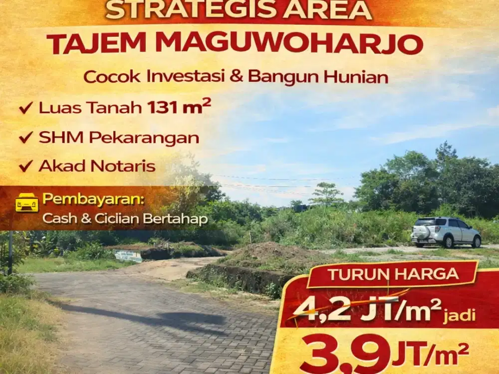 Tanah Jogja Area Tajem 5 Menit Stadion Maguwoharjo