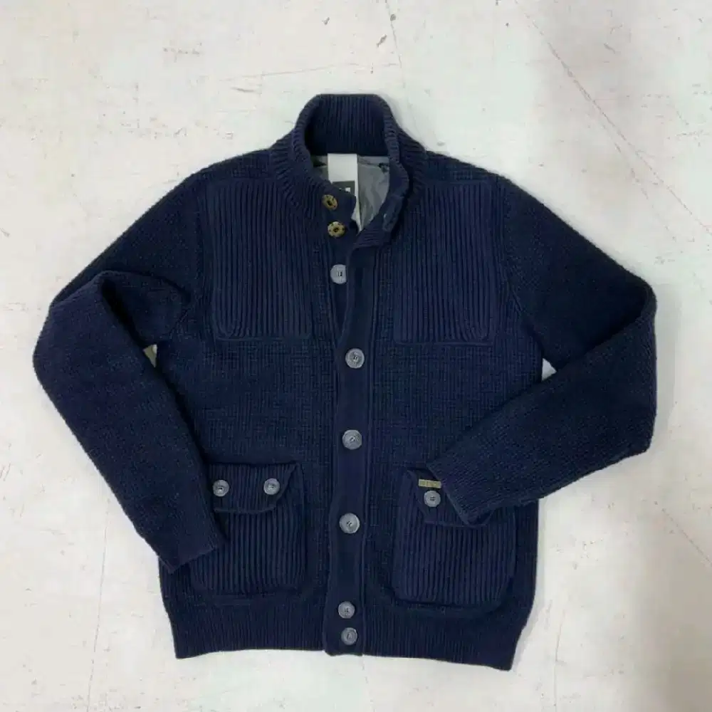 Bark Blue Wool Knit Jacket
