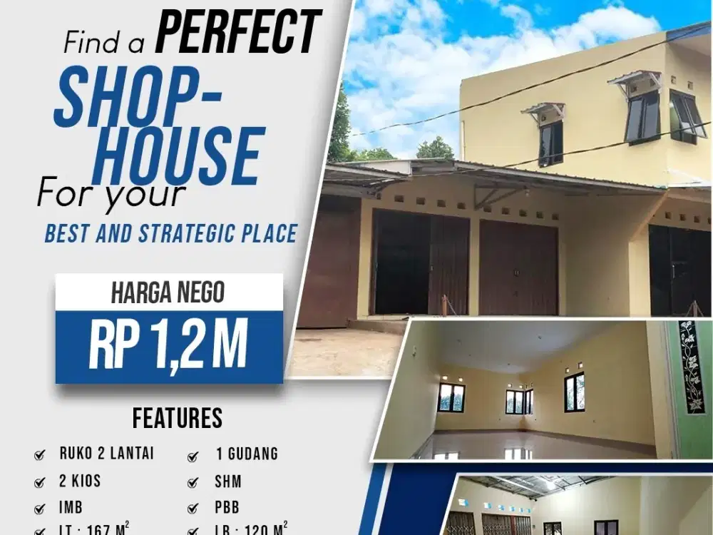NEGO Ruko 2 Lantai di Setu Burangkeng Cimanggis Depan Sekolahan SMKN