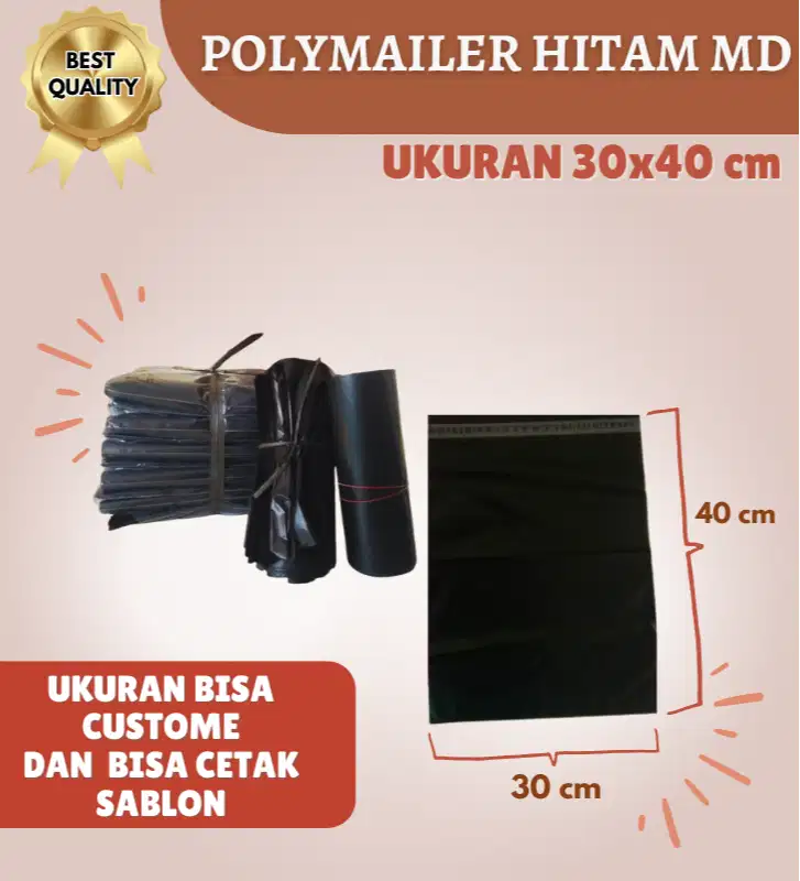 POLYMAILER HITAM MD GRADE A 30X40