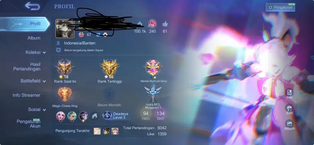 AKUN ML UDH MAU PENSI SIAP PAKAI