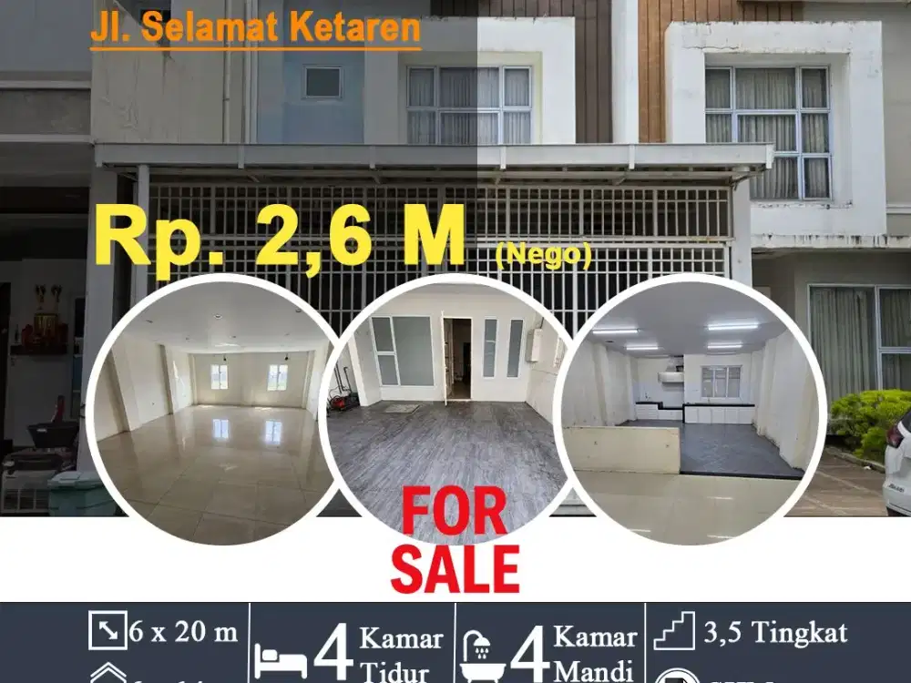 Dijual Rumah di Komplek Mutiara Palace Jalan Selamat Ketaren