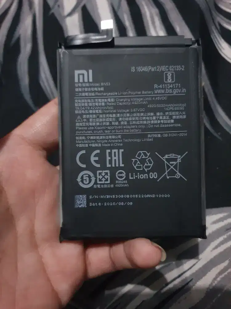 Baterai xiaomi redmi note 9 pro ori copotan