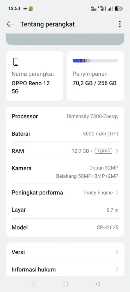 Saya mau jual hp Oppo Reno 12 5g