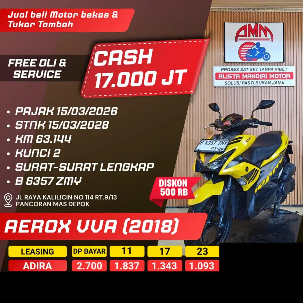 AEROX VVA 2018.NEGO SAMPAI JADI..BISA KREDIVO DAN PAYLATER LAINYA