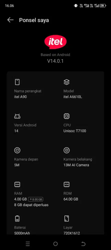 Hp Itel A90 4/64 fullset