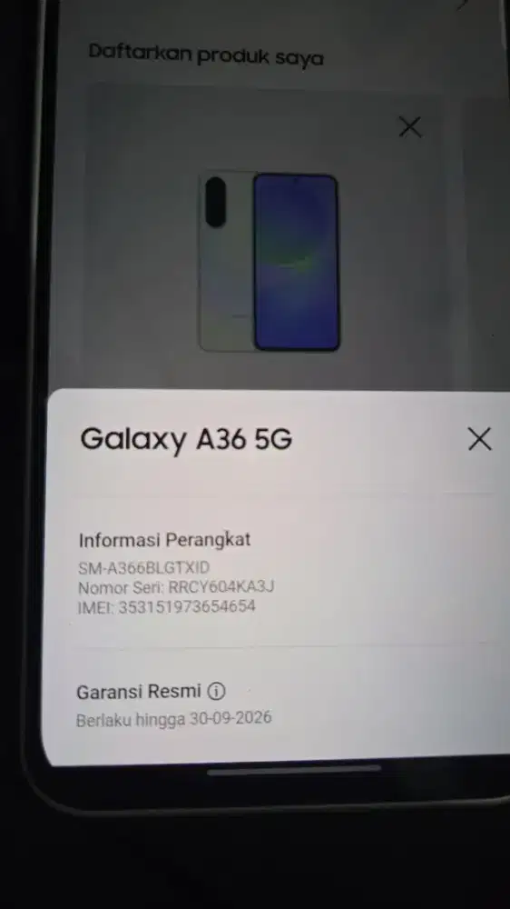 hp siap pakai SAMSUNG A36 5g 8/256 grns sampai sept 2026 free adaptor