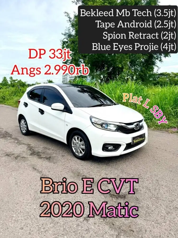 (Low KM) Brio E CVT 2020 Matic AT Putih (L) White RS 2019 Agya TRD