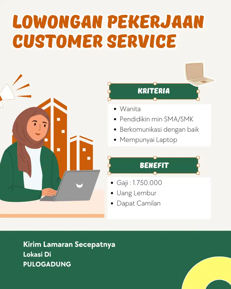 Admin Customer Service WA dan Marketplace Dibutuhkan SEGERA!!!