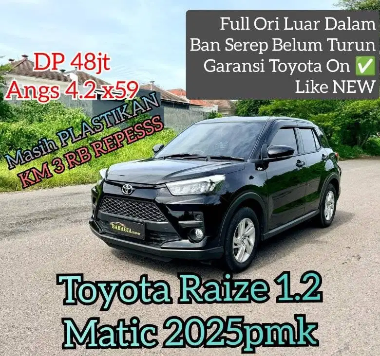 (Km 3rb PLASTIKAN) Raize 2025 pmk Matic AT G GR 2024 Hitam Rocky R X