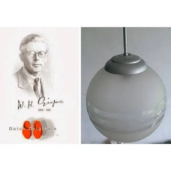 Original Vintage Art Deco Hanglamp Dutch Design style lampu dari besi