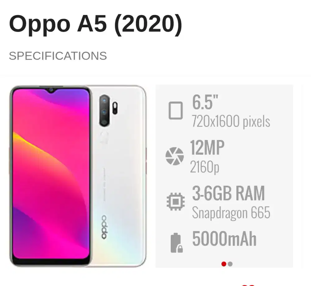 Oppo A5 2020 3/64 Muluss Nett 800rb Lok.Kalimalang