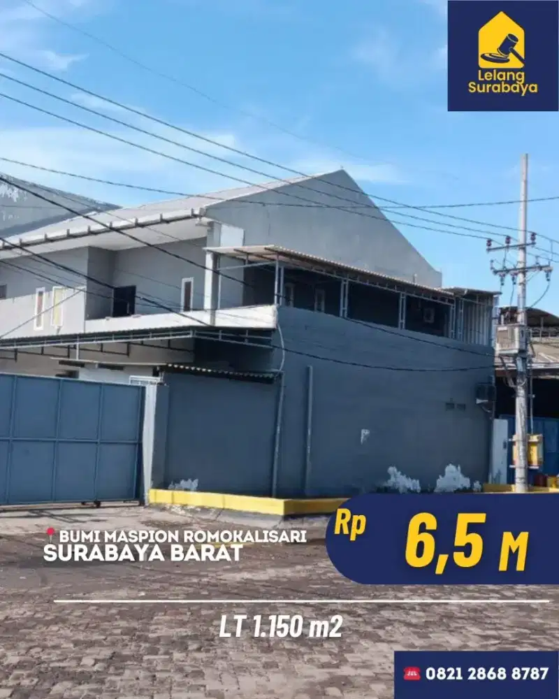 Gudang Bumi Maspion Romokalisari Surabaya - Harga Lelang Murah
