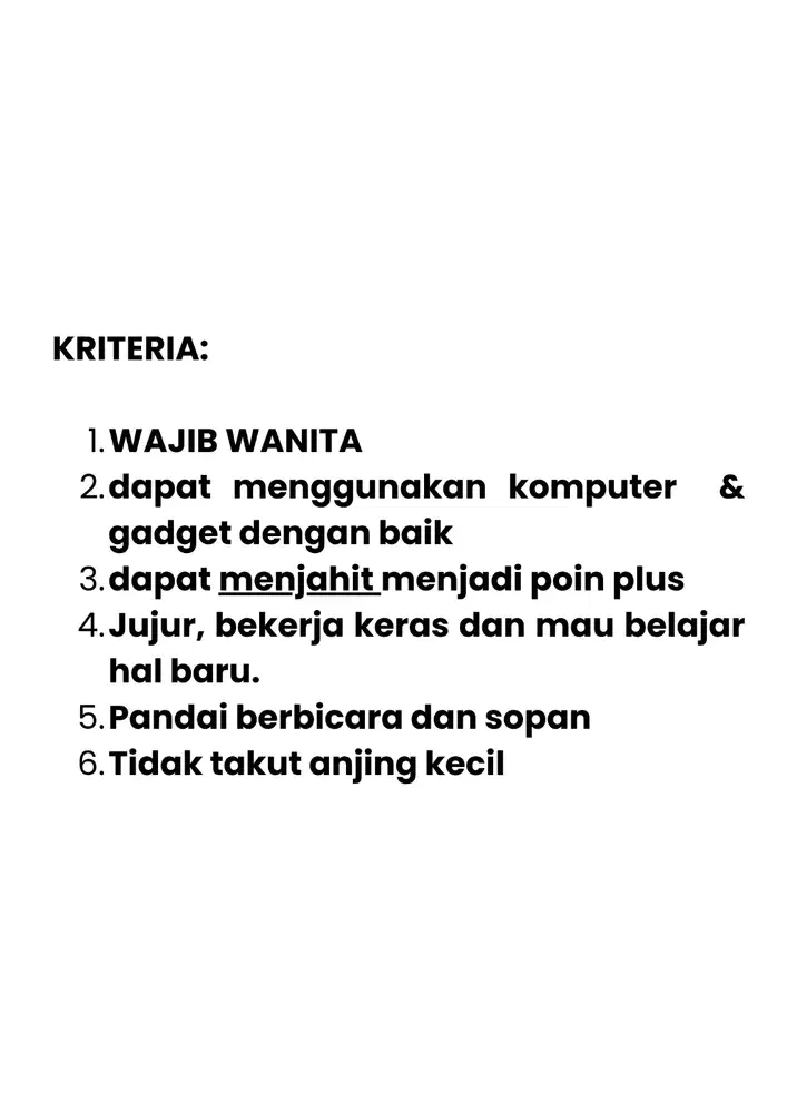 Dicari Karyawan Toko Baju