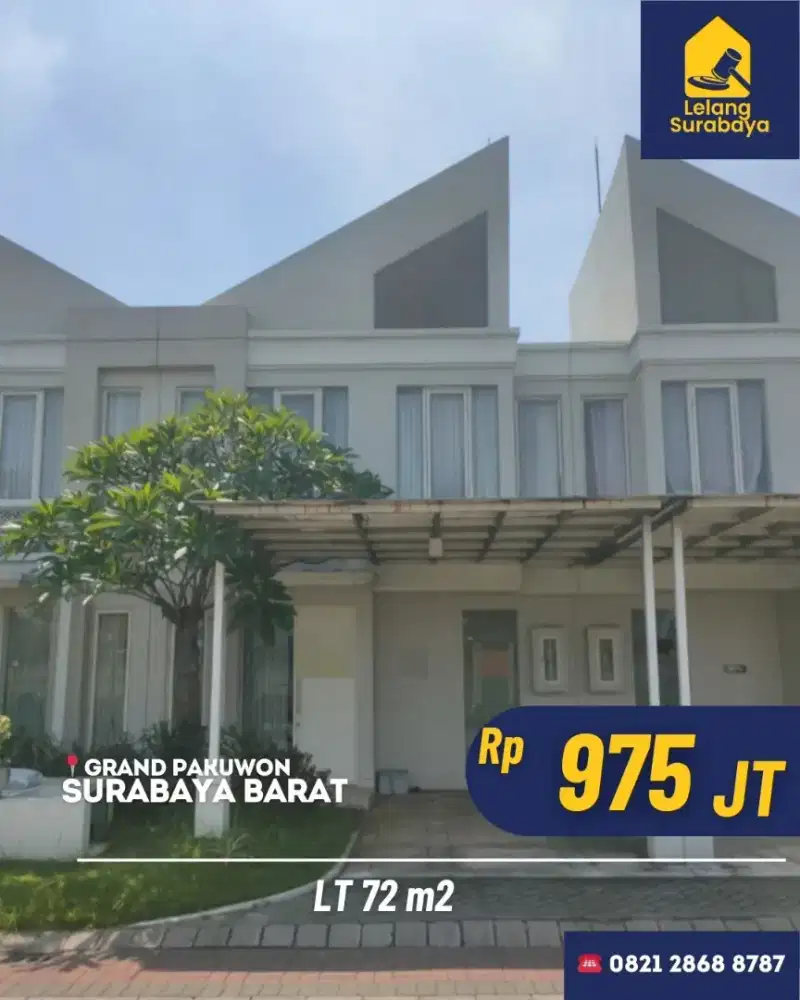 Rumah Grand Pakuwon Cluster Adelaide Surabaya - Harga Lelang Murah