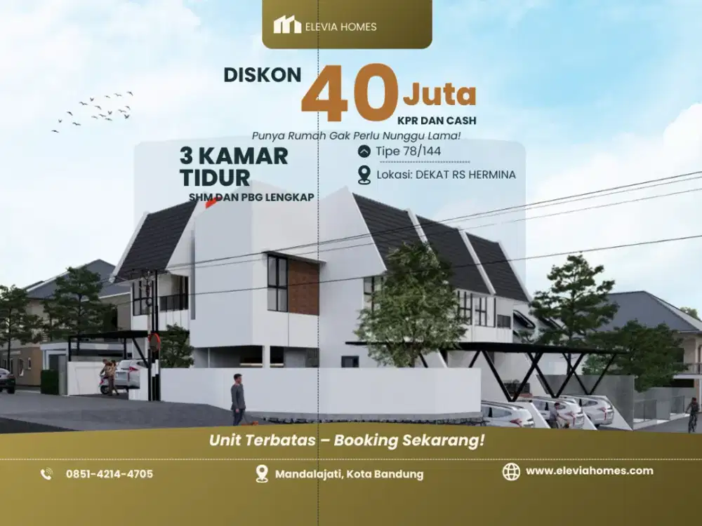 Hunian Nyaman Kota Bandung – 3 Kamar Tidur, SHM + PBG Ready
