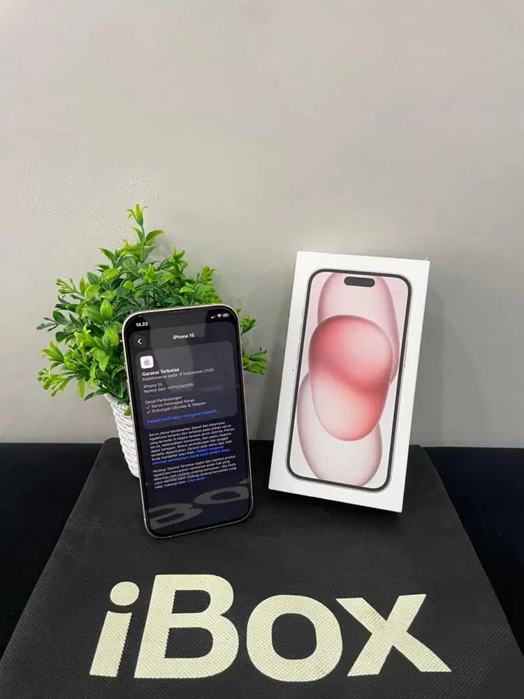 IPhone 15 128GB iBox Pink mulus Fullset Ori BH 100% 3Utool 100 Grs On