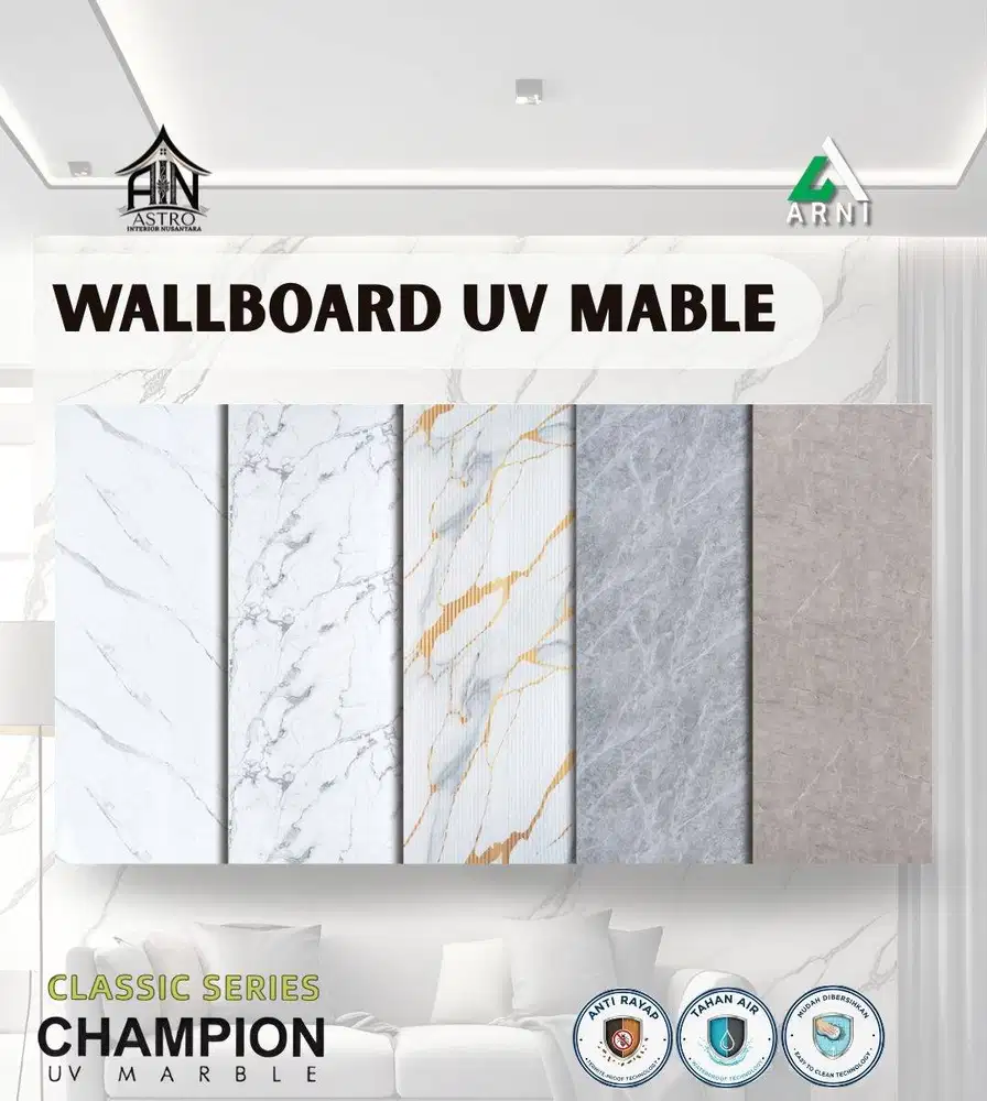 [CHAMPION] TERMURAH !! PVC Wallboard UV Marble Wallboard Motif Marmer