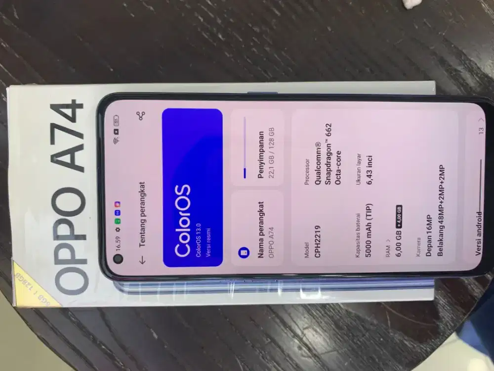 Oppo A74 6/128 Bekas