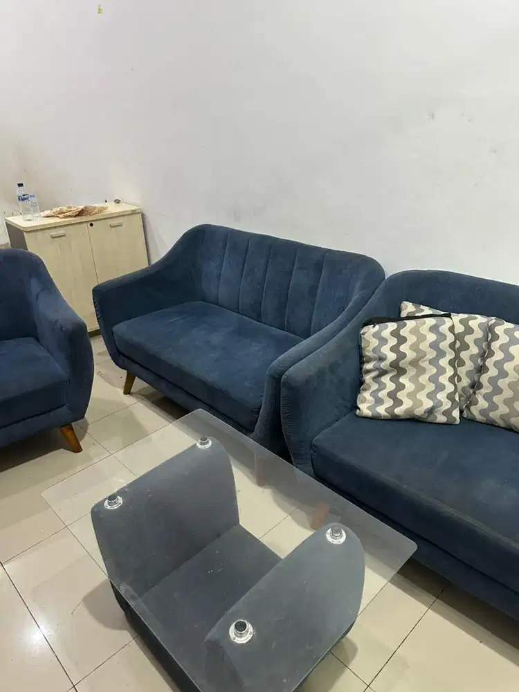 sofa navy keluarga 1 set
