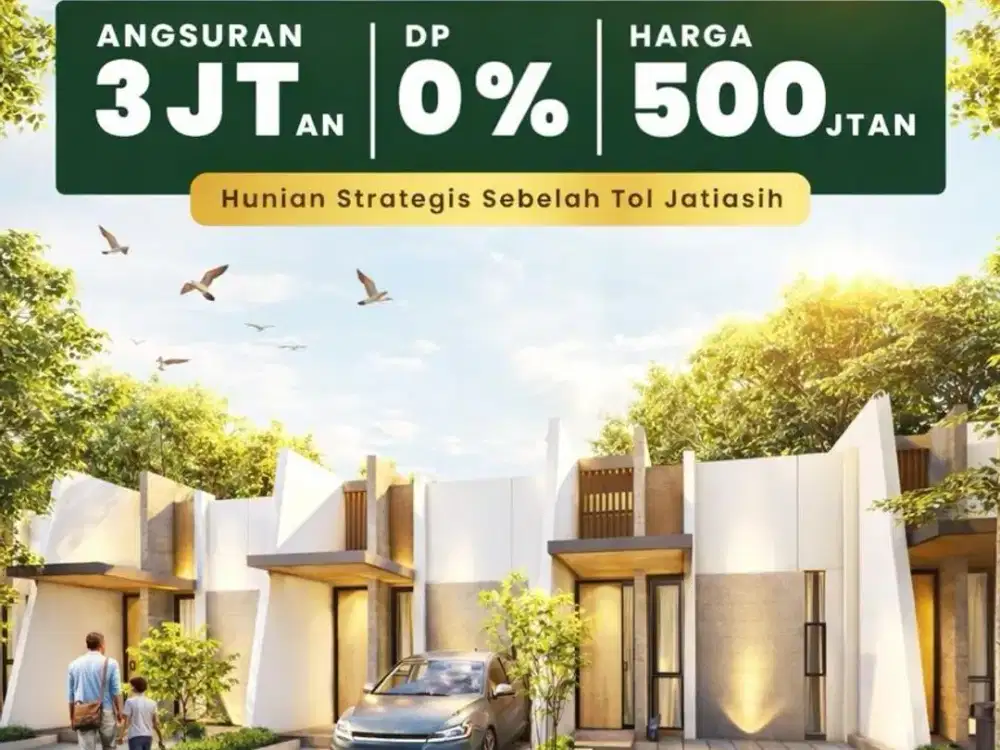 DIJUAL RUMAH MURAH 1 LANTAI DI JATIASIH DALAM CLUSTER SHM BEBAS BANJIR