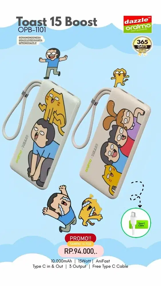 Powerbank Oraimo 10.000mAh 15Watt OPB-1101