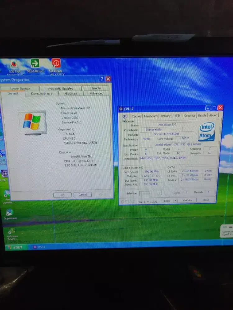 Jual pc casing mini NEC Intel atom ex trial kasir win xp
