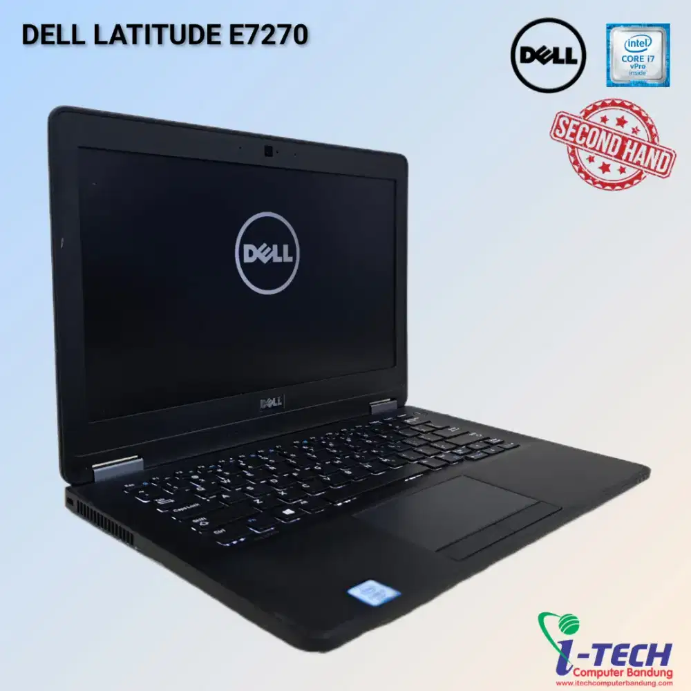 LAPTOP DELL LATITUDE E7270 i7 GEN6 Ram 8GB SSD 256GB LAYAR 12.5 CAM